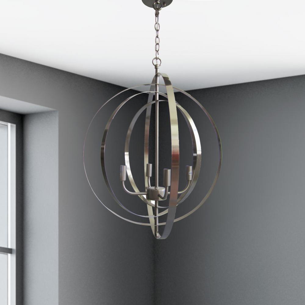 Allan 4 Light Chandelier - Silver