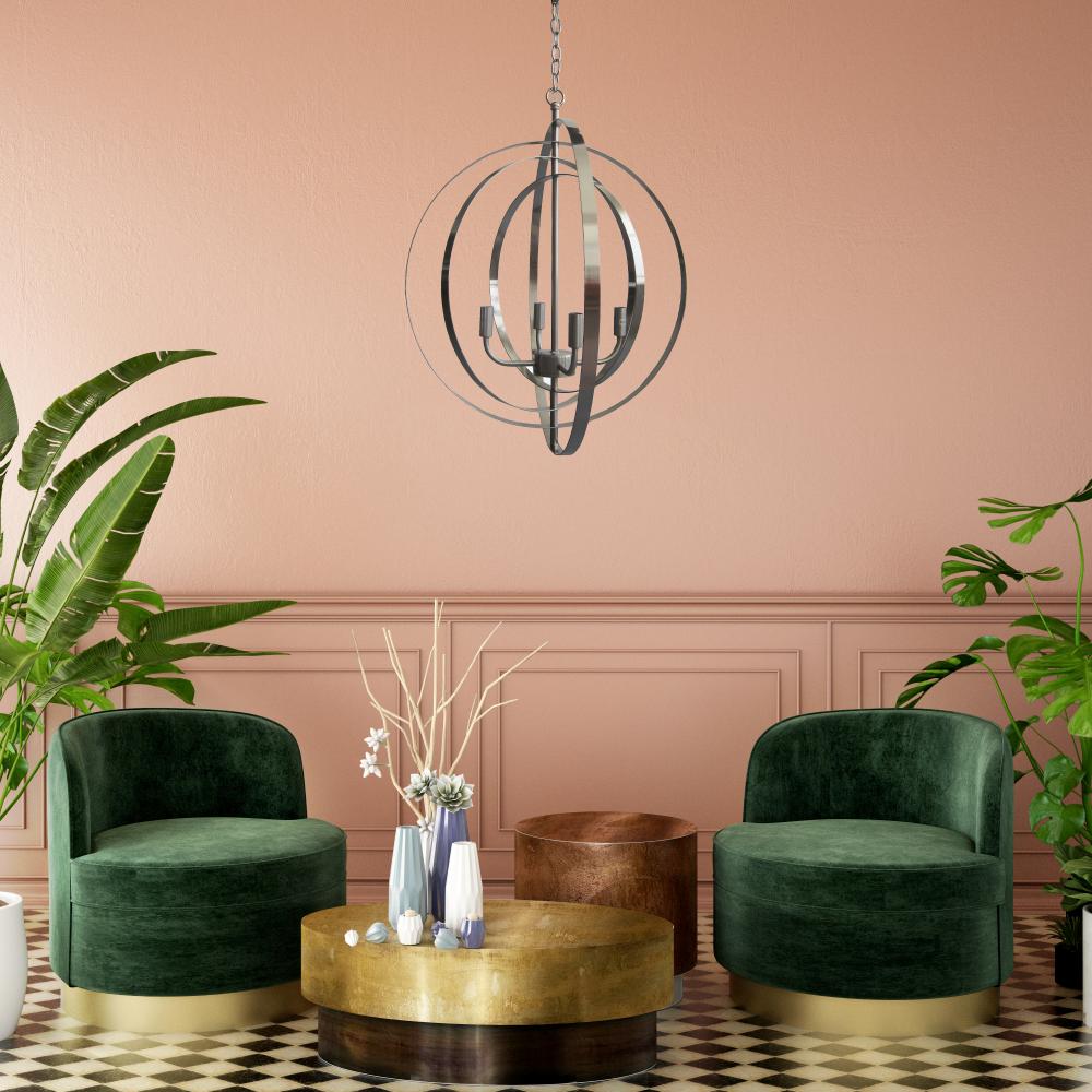 Allan 4 Light Chandelier - Silver