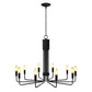 Susan 10 Light Candle Chandelier - Matte Black