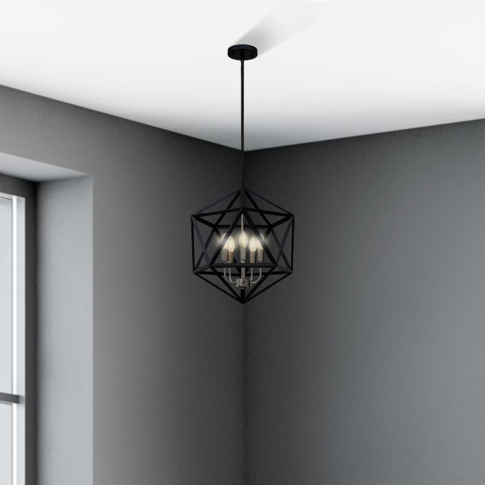 Troy 5 Light Up Chandelier - Matte Black