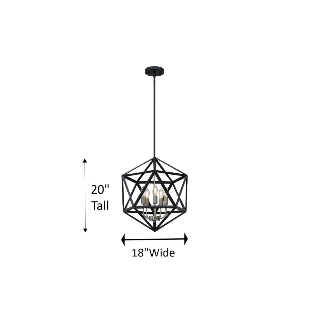 Troy 5 Light Up Chandelier - Matte Black