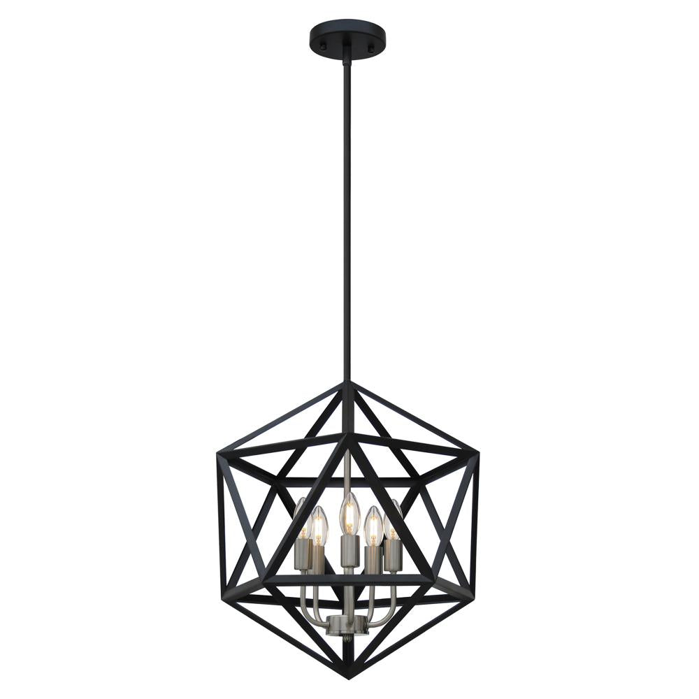 Troy 5 Light Up Chandelier - Matte Black