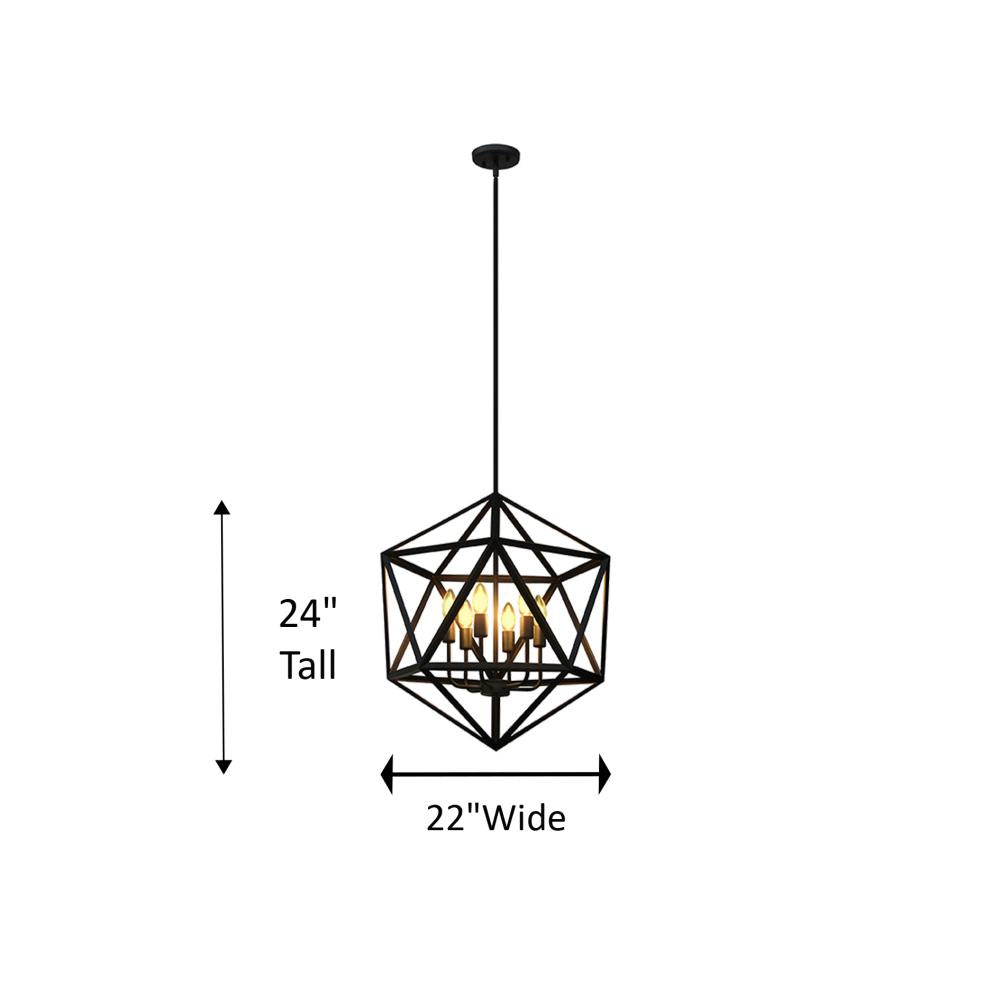 Troy 6 Light Up Chandelier - Black