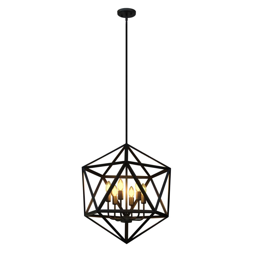 Troy 6 Light Up Chandelier - Black