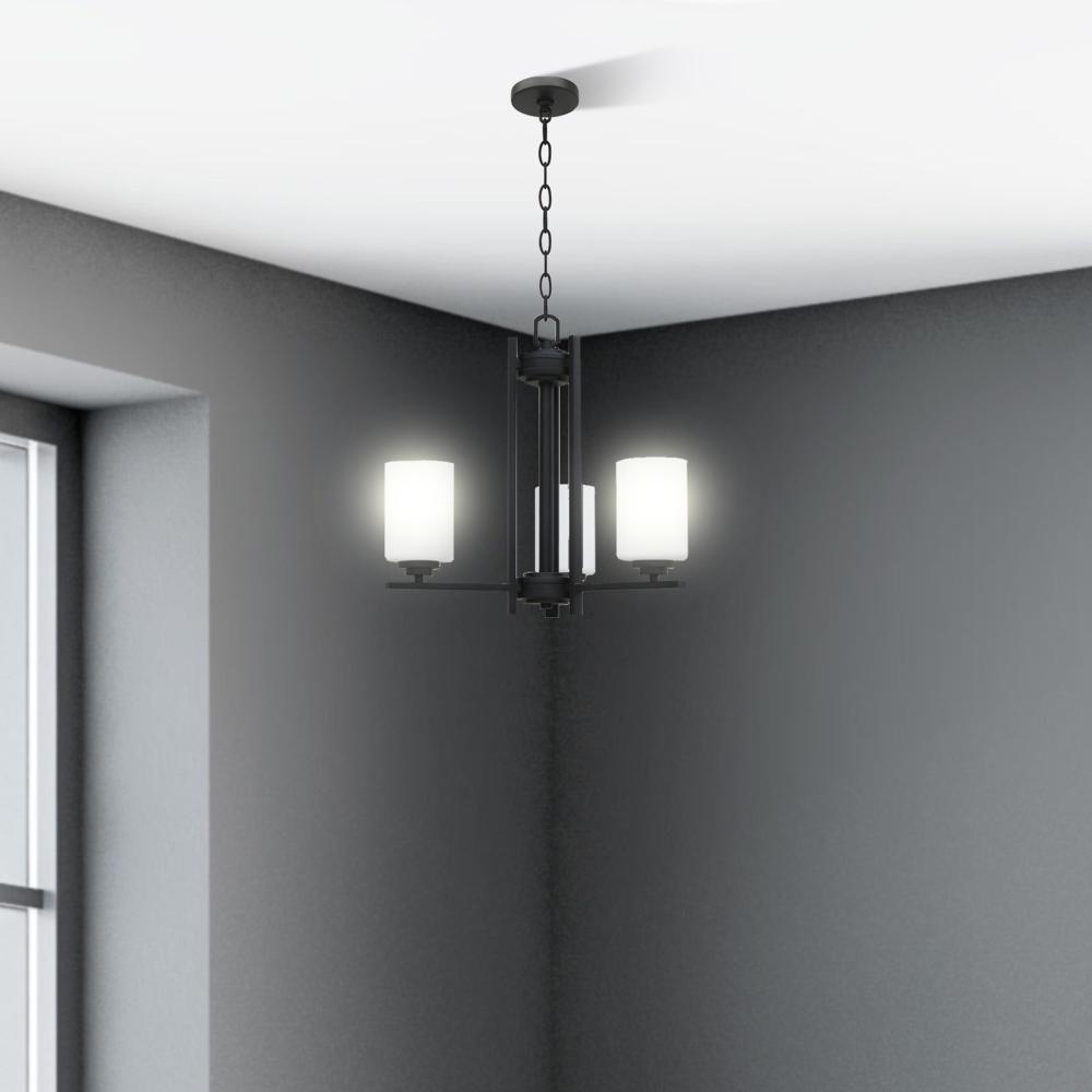 Mitzy 3 Light Up Chandelier - Black