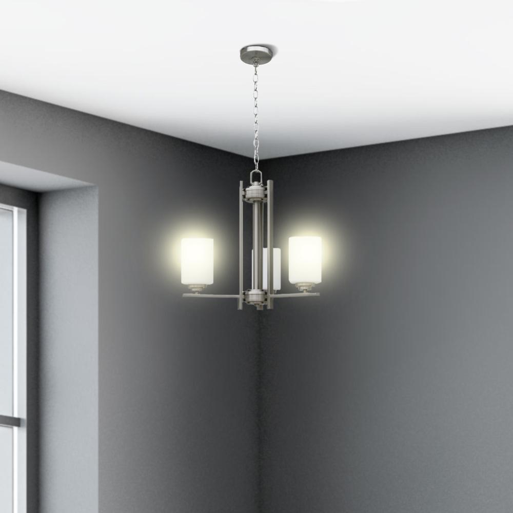 Mitzy 3 Light Up Chandelier - Silver