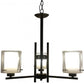 Dominic 3 Light Up Chandelier - Black