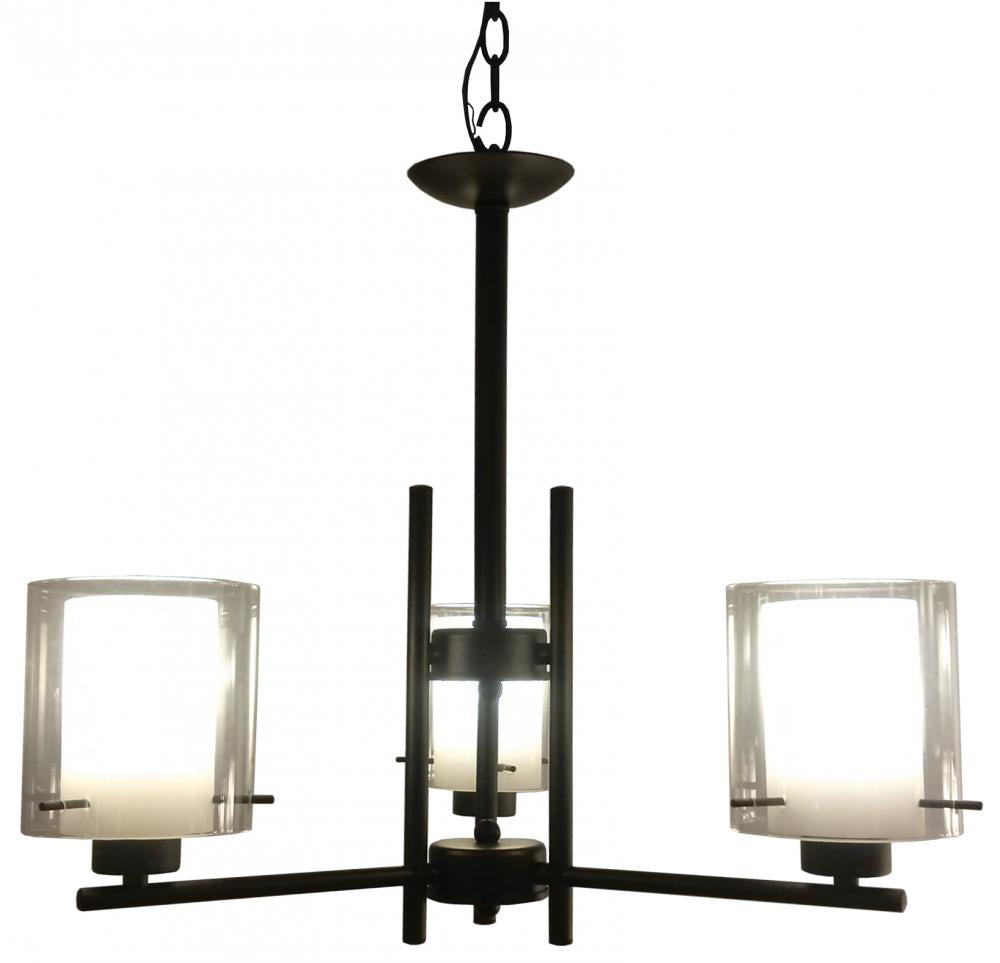 Dominic 3 Light Up Chandelier - Black