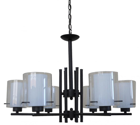 Dominic 6 Light Up Chandelier - Black