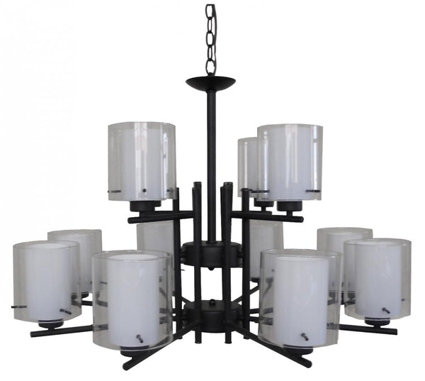 Dominic 12 Light Up Chandelier - Black