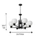 Isla 6 Light Up Chandelier - Black