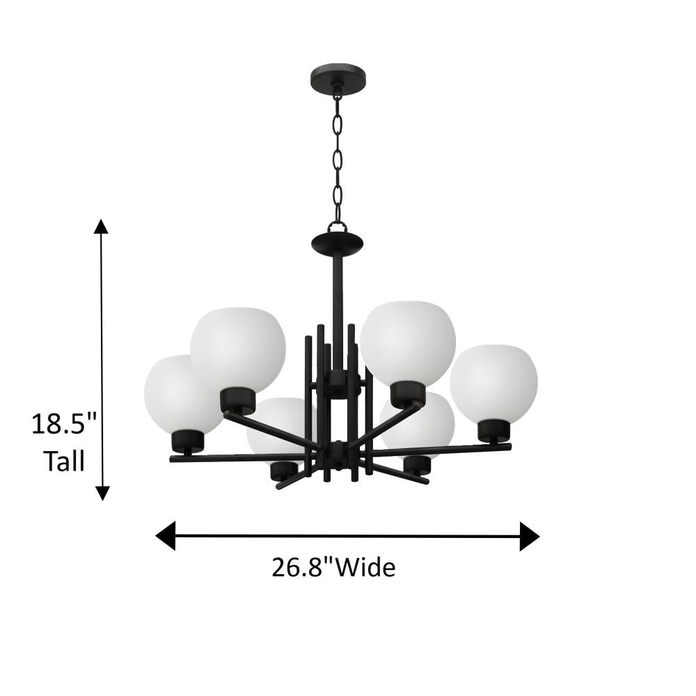 Isla 6 Light Up Chandelier - Black