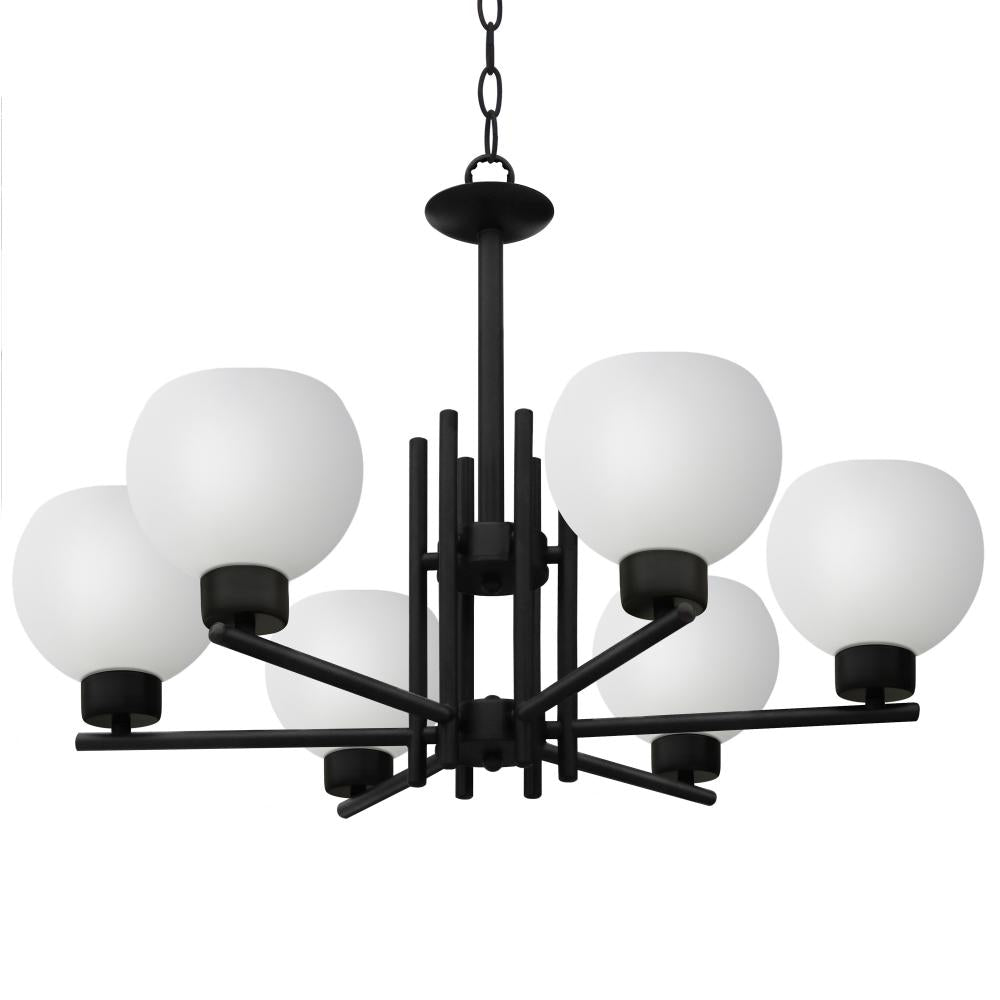 Isla 6 Light Up Chandelier - Black