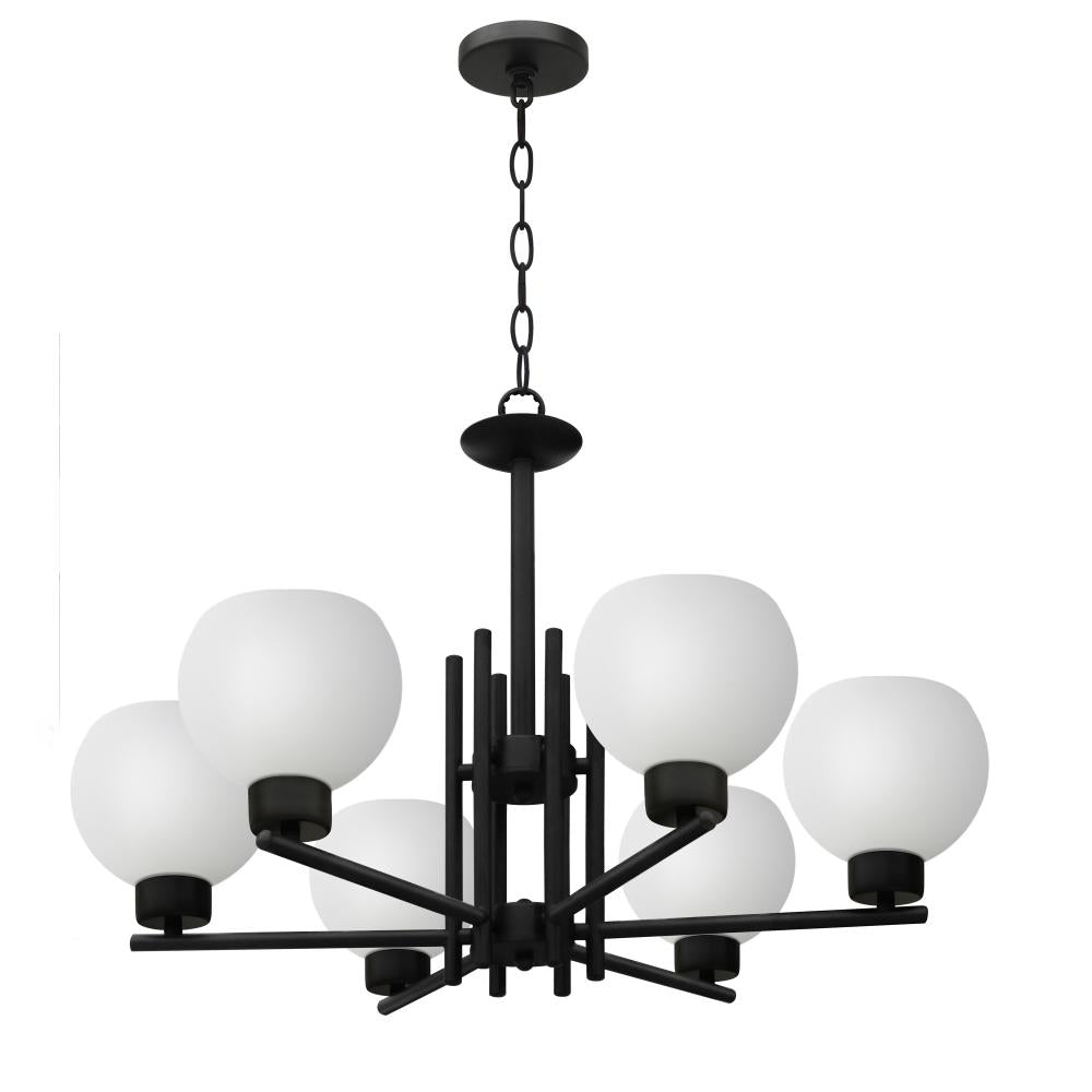 Isla 6 Light Up Chandelier - Black