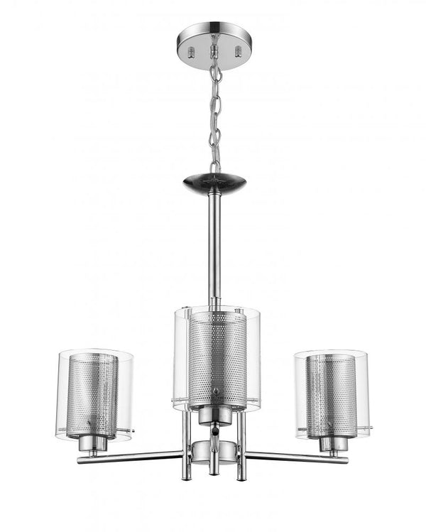 Dianna 3 Light Up Chandelier - Chrome