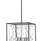 Aaron 4 Light Chandelier Ceiling - Black and Stainless Steel