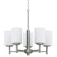 Philipa 5 Light Chandelier - Stainless Steel