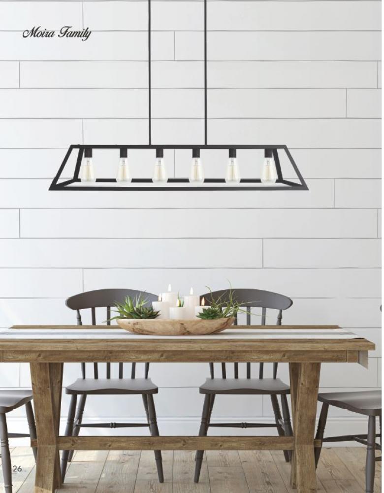 Moira 6 Light Chandelier - Black