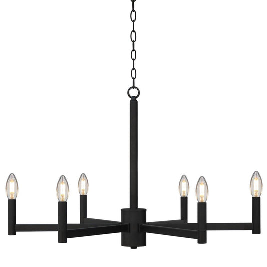 Gwenith 6 Light Chandelier - Matte Black