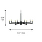 Gwenith 8 Light Chandelier - Matte Black