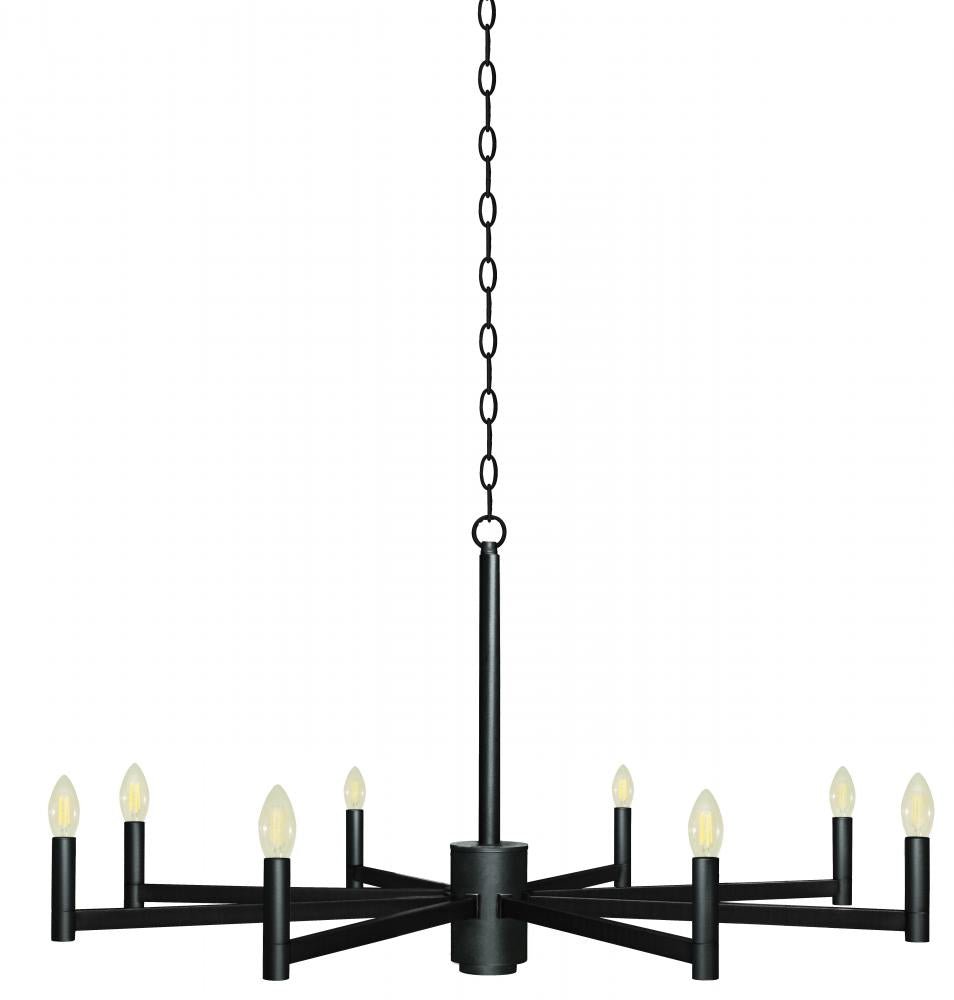 Gwenith 8 Light Chandelier - Matte Black