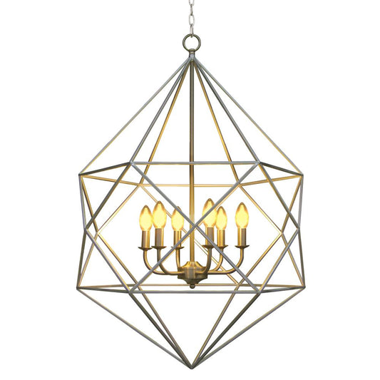 Lana 6 Light Up Chandelier - Silver/Stainless Steel