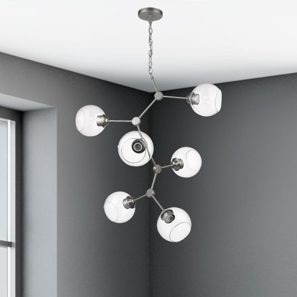 Jane 6 Light Chandelier - Satin Nickel