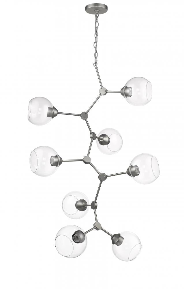 Jane 8 Light Chandelier - Satin Nickel