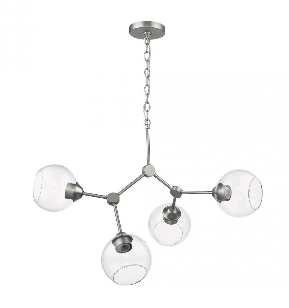 Jane 4 Light Chandelier - Satin Nickel