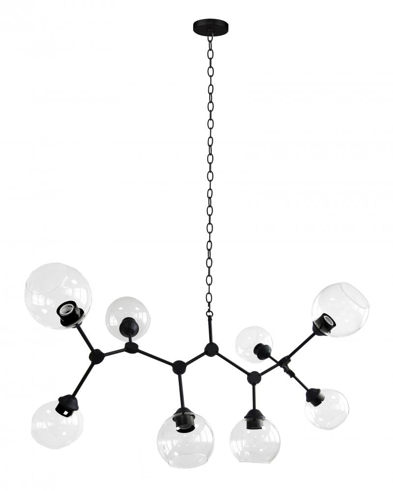 Jane 8 Light Chandelier - Black