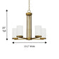 Armella 5 Light Up Chandelier - Natural Gold