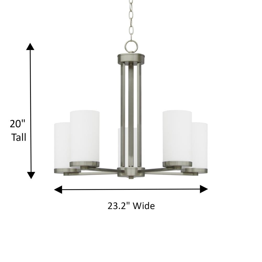 Armella 5 Light Up Chandelier - Stainless Steel