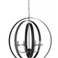 Erinne 4 Light Chandelier - Black/Stainless Steel