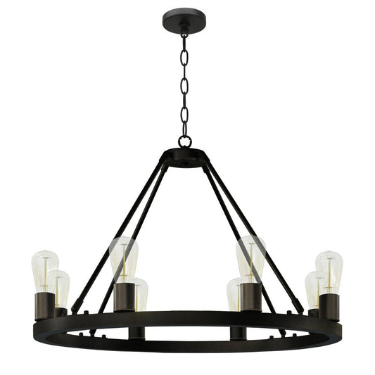 Gino 8 Light Chandelier - Matte Black