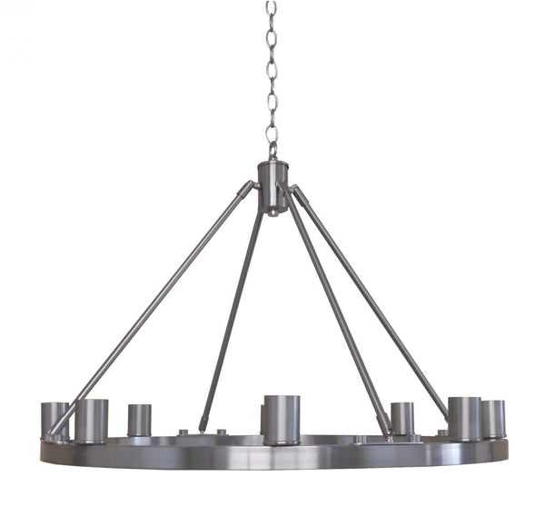 Gino 8 Light Chandelier - Stainless Steel