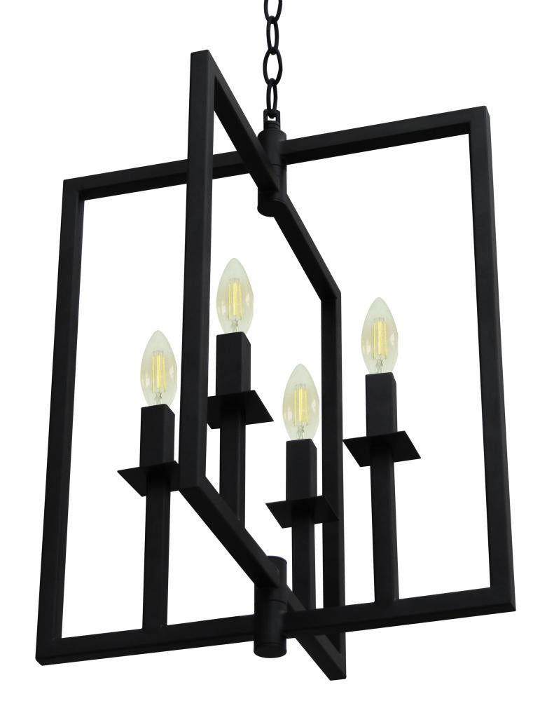 Maxine 4 Light Chandelier - Black