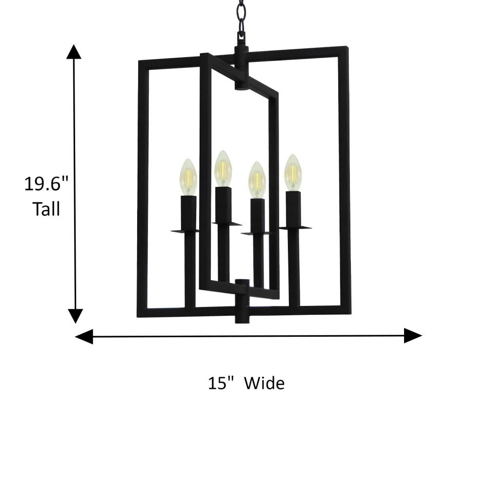 Maxine 4 Light Chandelier - Black