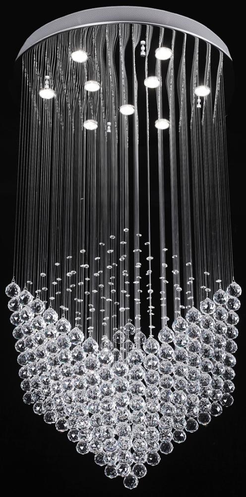 Rachel 9 Light Crystal Chandelier - Chrome