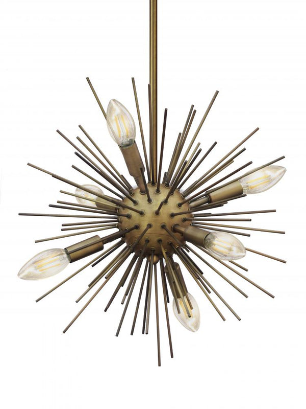 Jennifer 6 Light Chandelier - Gold