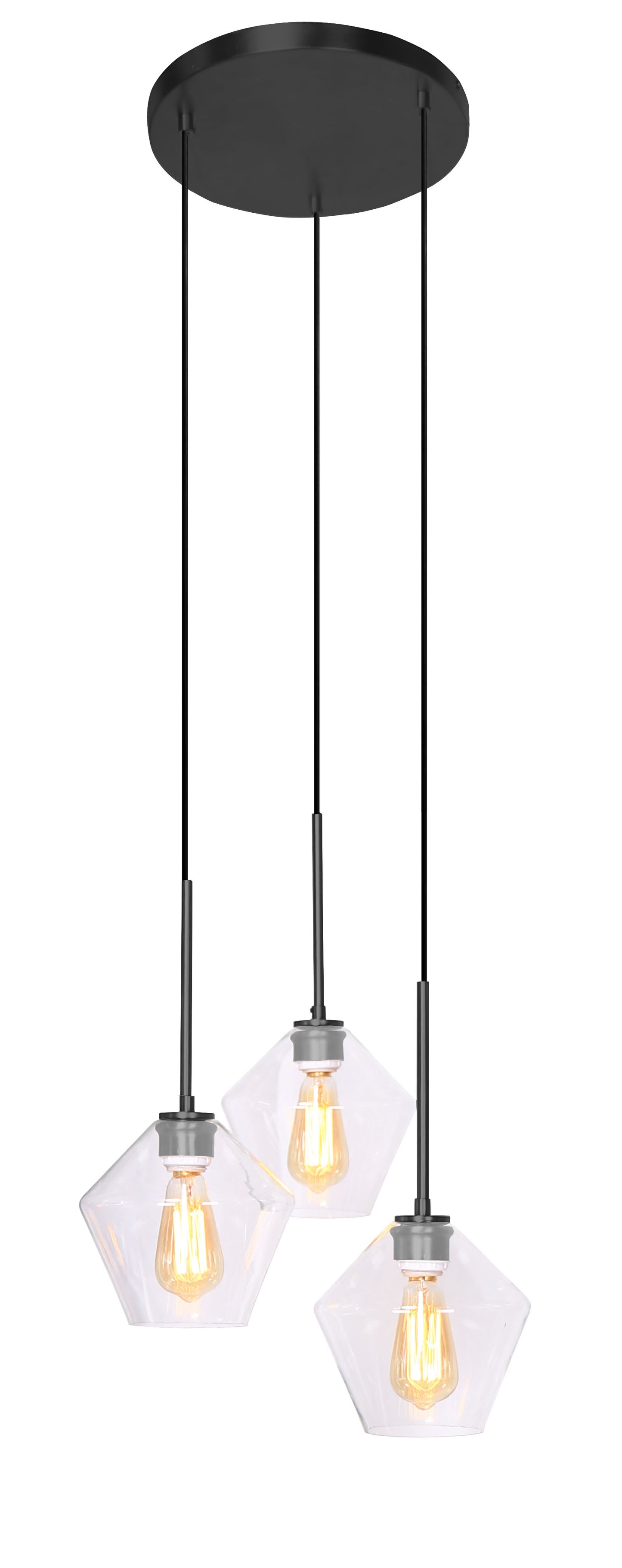 Pendant Lamp 7``DIA 3 Light Dark Brushed Bronze