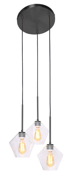 Pendant Lamp 7``DIA 3 Light Dark Brushed Bronze