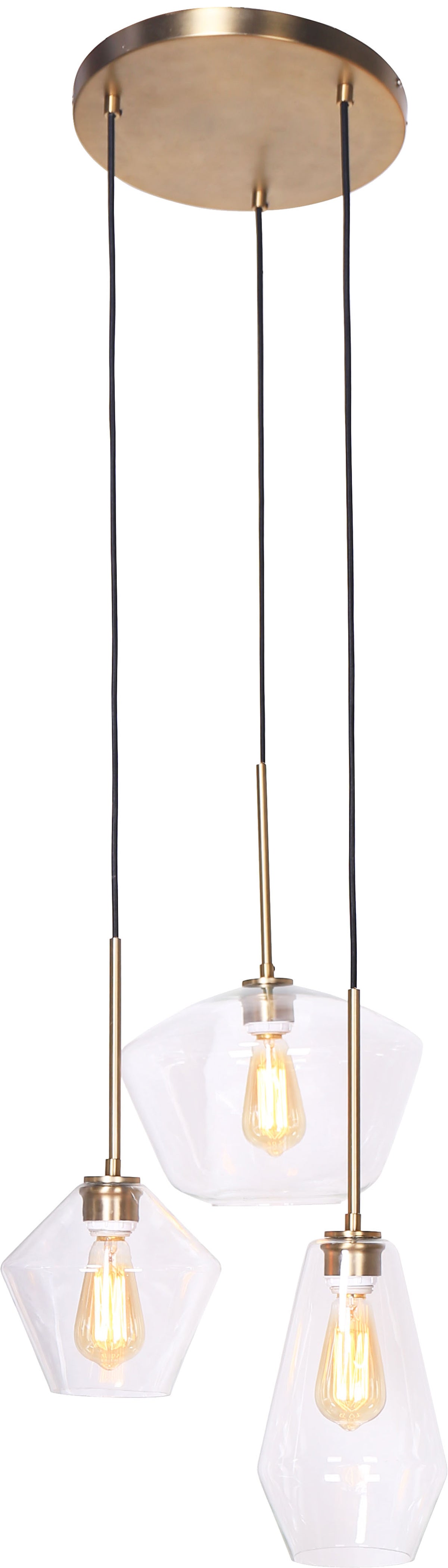 Pendant Lamp 3 Lights Brushed Gold DIA