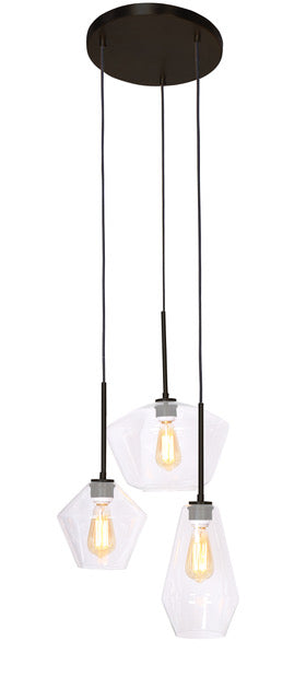 Pendant Lamp 3 Lights Dark Brushed Bronze