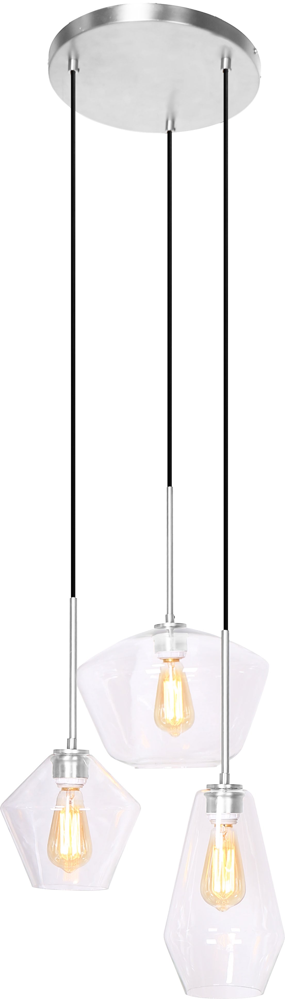 Pendant Lamp 3 Lights - Brushed Steel