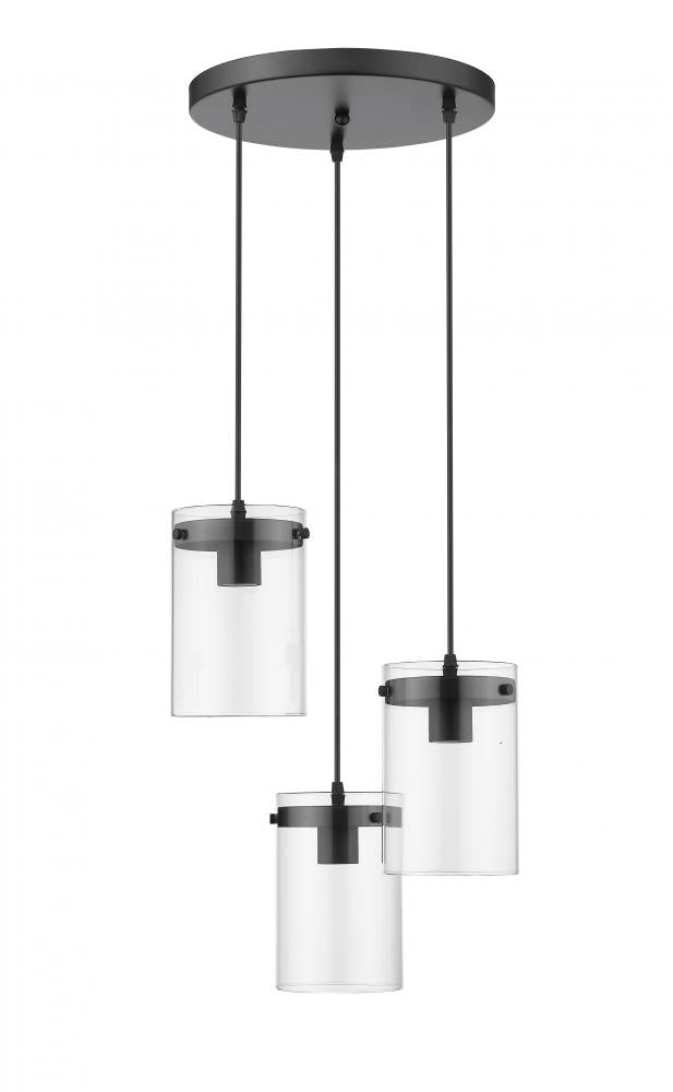 Coraline 3 Light Multi Light Pendant - Black