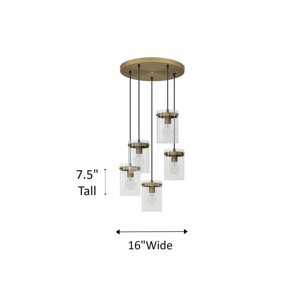 Coraline 5 Light Multi Light Pendant - Gold